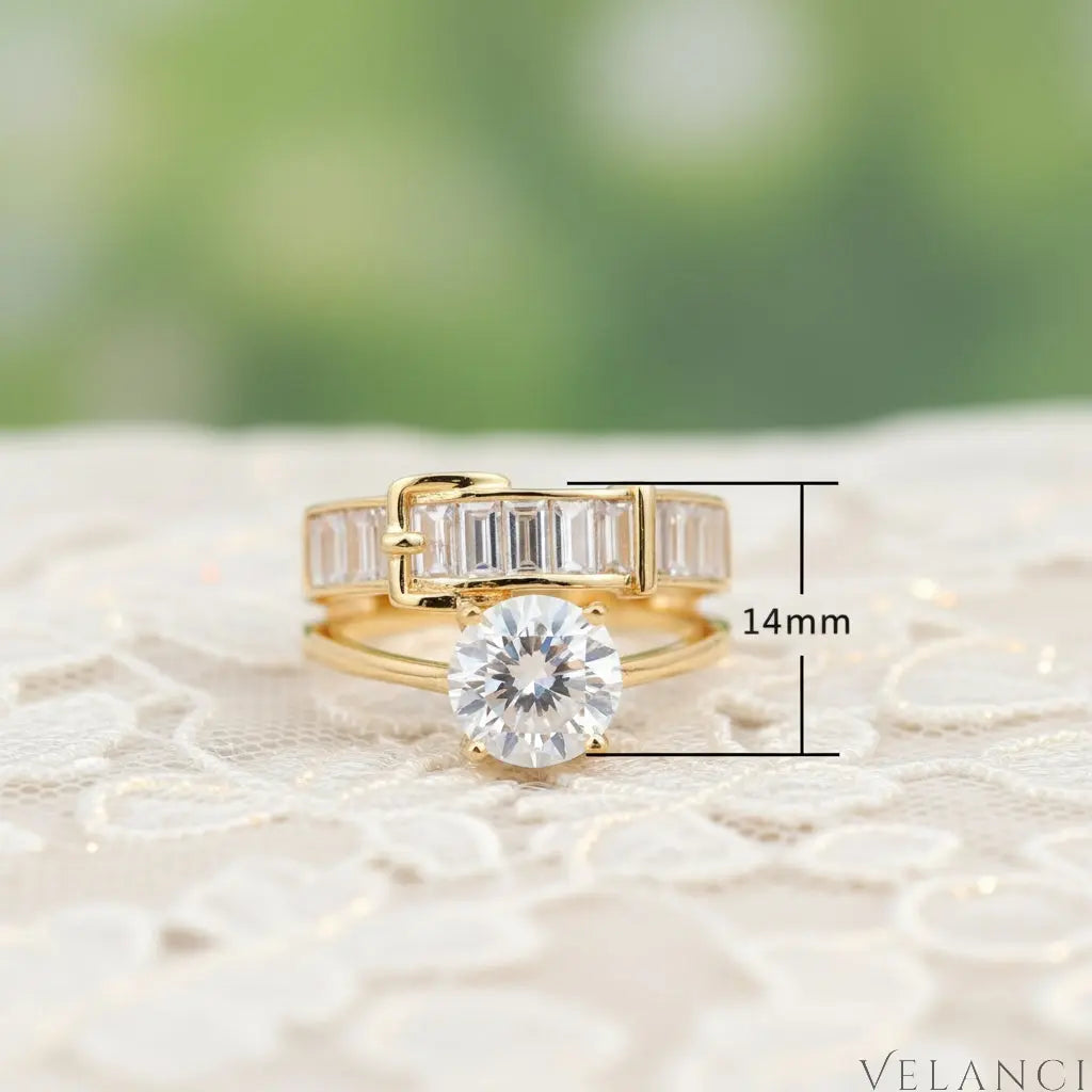 Ring Giulia - 18K Gold-Plated Zircon Ring, Elegant Shine Velanci