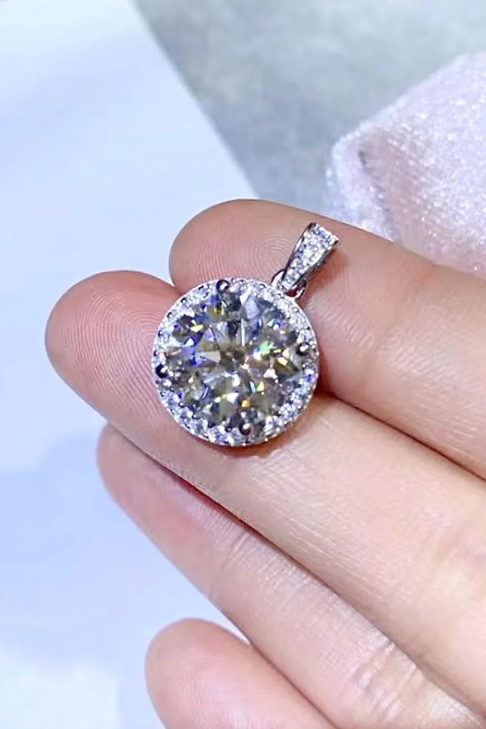 10 Carat Moissanite Platinum-Plated Necklace Velanci
