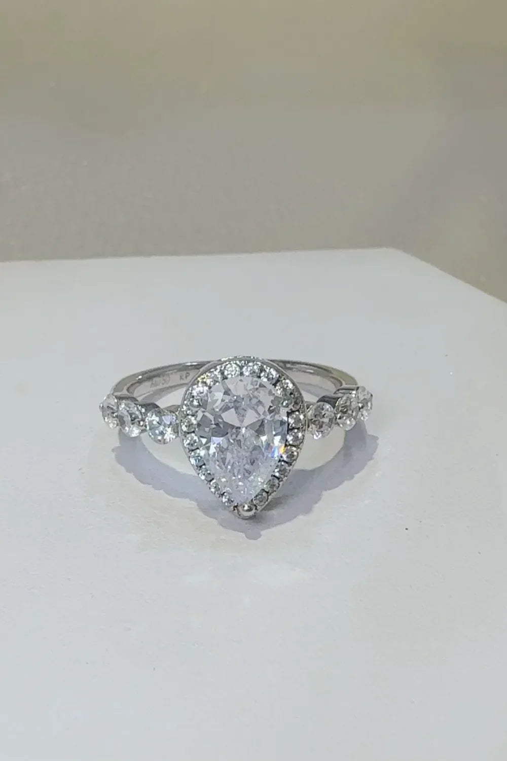 2 Carat Moissanite Sterling Silver Ring Giulia - Halo Spark Women's Ring Velanci