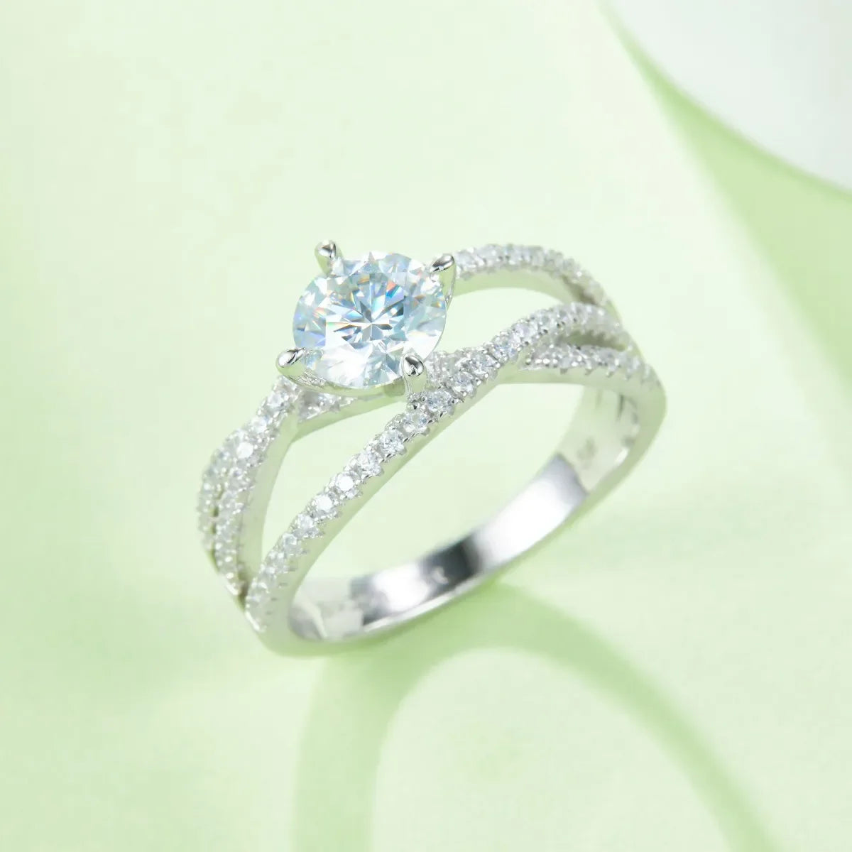 1 Carat Moissanite Sterling Silver Ring Giada - Daily Spark Women's Ring Velanci