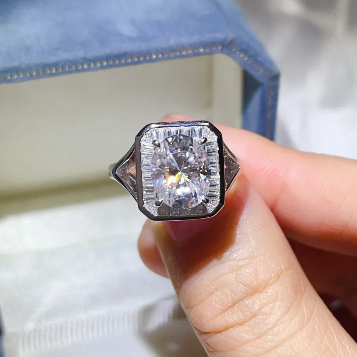 Engagement Ring Giulia - 3 Carat Starglow Moissanite Square Women's Ring Velanci