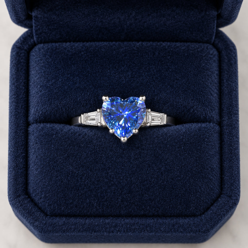 1 Carat Moissanite Heart Ring Chiara - Seaside Sparkle Women's Ring Velanci