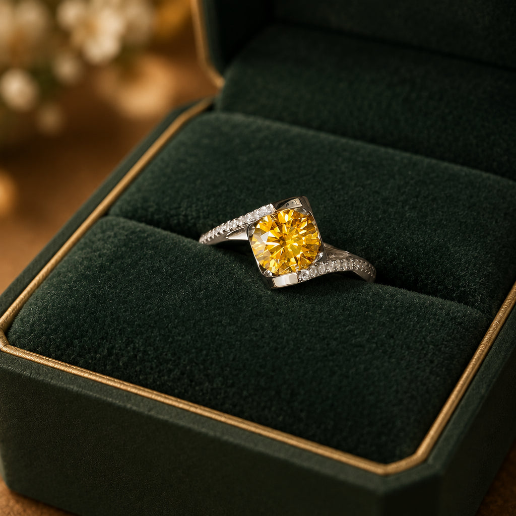 1 Carat Moissanite Silver Ring Giovanna - Brilliant Sparkle Women's Ring Velanci