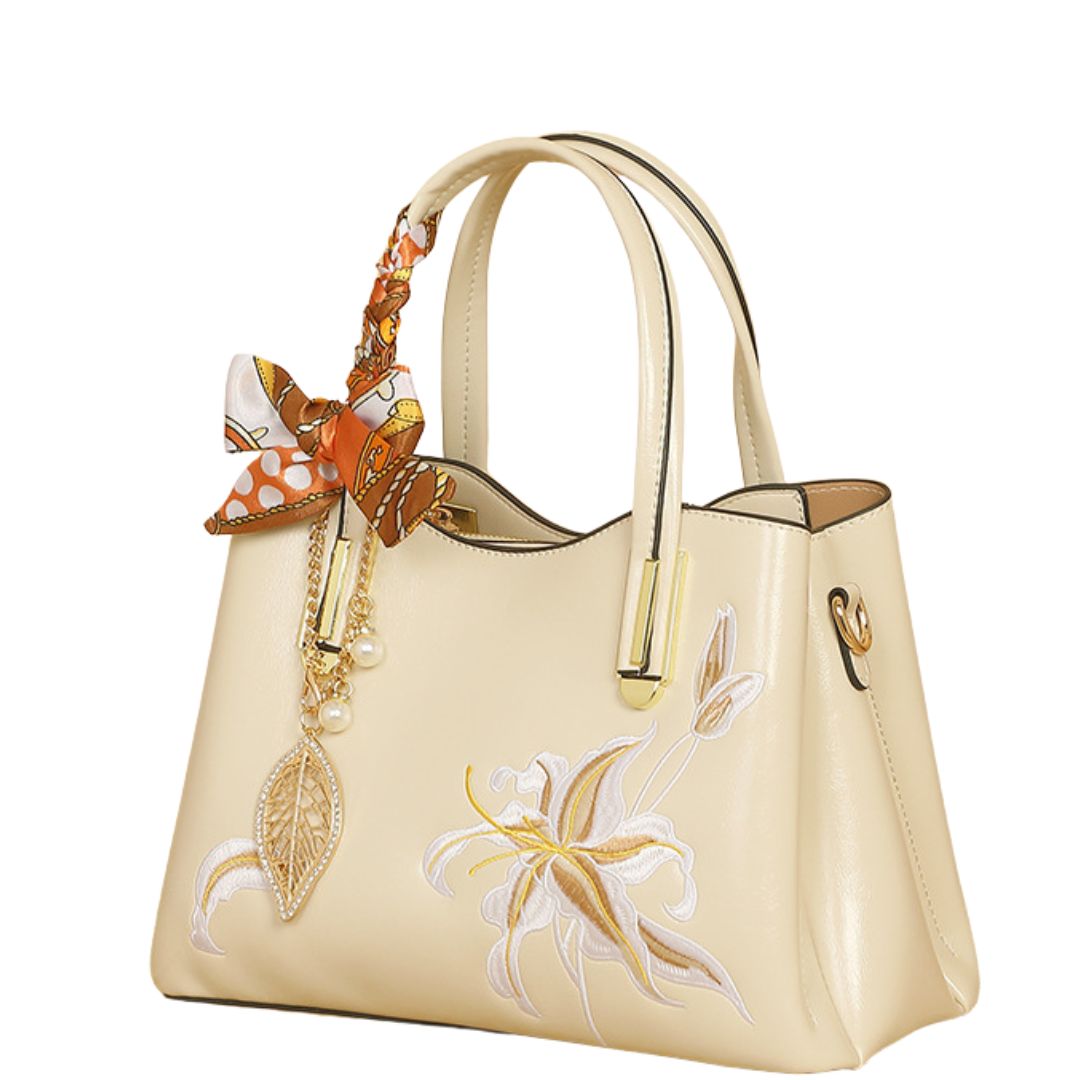 Velanci Midnight Rose Leather Handbag