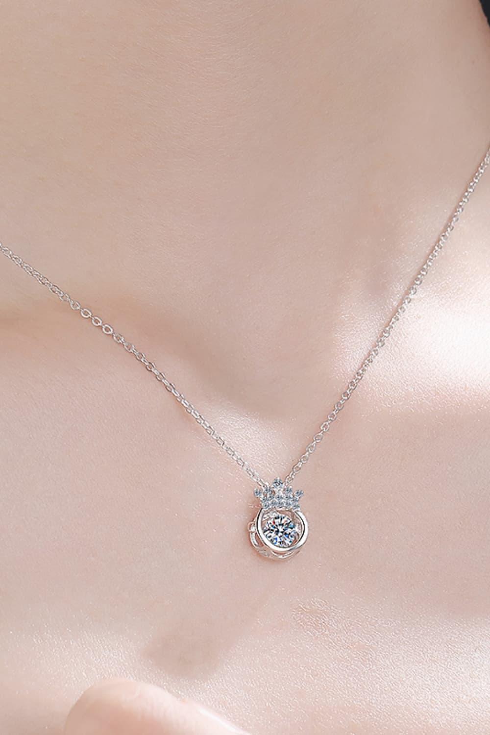 Rhodium-Plated Moissanite Necklace - Subtle Coastal Sparkle Velanci
