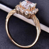 Moissanite Ring Ariella - Rose-Gold Plated, 1 Carat Halo Women's Ring Velanci