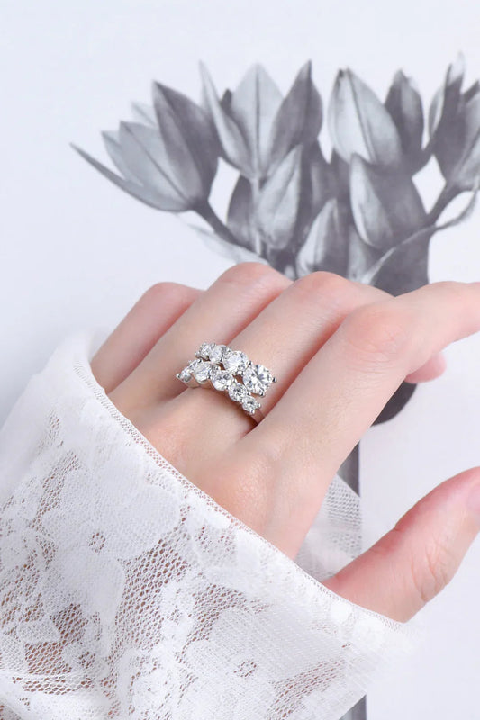 Moissanite Ring Giulia - Minimalist Coastal Shine 925 Silver Women's Ring Velanci