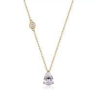 1.25 Carat Moissanite Teardrop Necklace - Sterling Silver Velanci