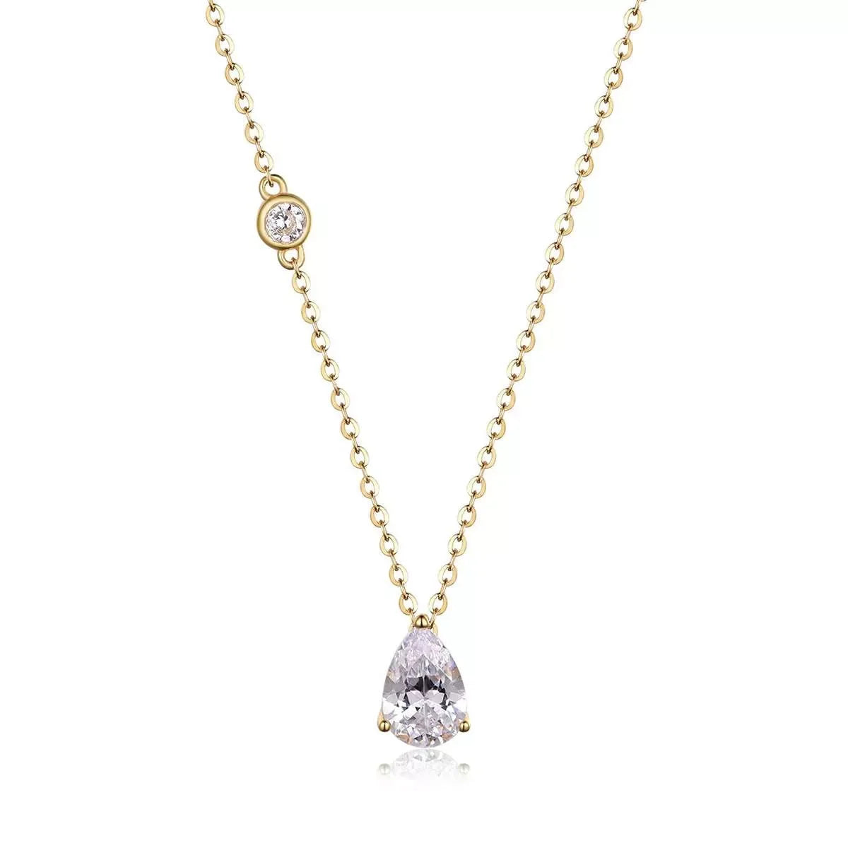 1.25 Carat Moissanite Teardrop Necklace - Sterling Silver Velanci