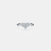 Moissanite Sterling Silver Heart Ring Sofia - 0.33ct Women's Ring Velanci