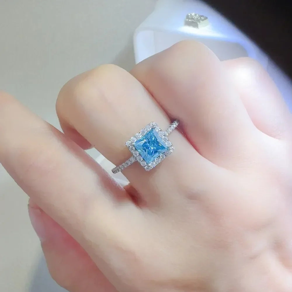 2 Carat Moissanite Sterling Silver Ring Francesca - Halo Women's Ring Velanci