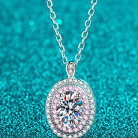Moissanite Pendant Necklace - Sterling Silver 1ct Sparkle Velanci