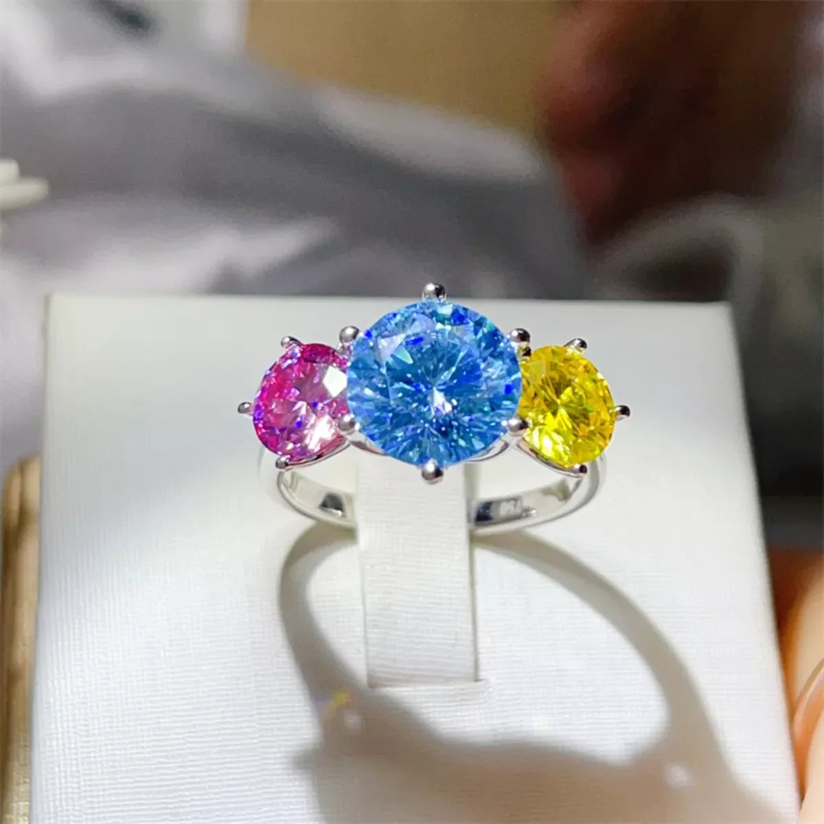 Moissanite Ring Giulia - 5 Carat Sterling Silver Shine Women's Ring Velanci