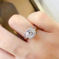 Moissanite Ring Giovanna - 2 Ct Platinum-Plated Silver Women's Ring Velanci