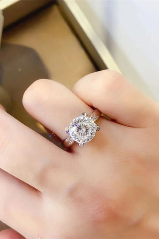Moissanite Ring Giovanna - 2 Ct Platinum-Plated Silver Women's Ring Velanci