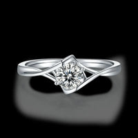 Moissanite Ring Giovanna - 0.5 Carat Pink Sparkle In Silver Women's Ring Velanci