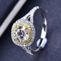 Two-Tone 1Ct Moissanite Ring Giulia - Halo Brilliance Women's Ring Velanci