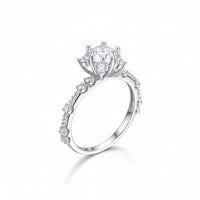 One Carat Moissanite Ring Giulia - Six-Prong Rose Gold Women's Ring Velanci