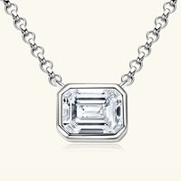 Moissanite Pendant Necklace - 1 Carat Sterling Silver Velanci