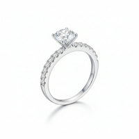 Ring Isabella - 0.8ct Moissanite Platinum-Plated Solitaire Women's Ring Velanci
