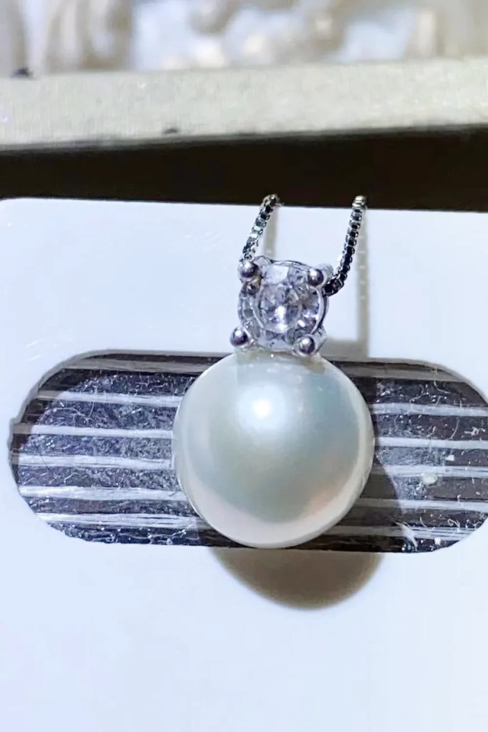 Freshwater Pearl Necklace - Sterling Silver Pendant, Coastal Velanci