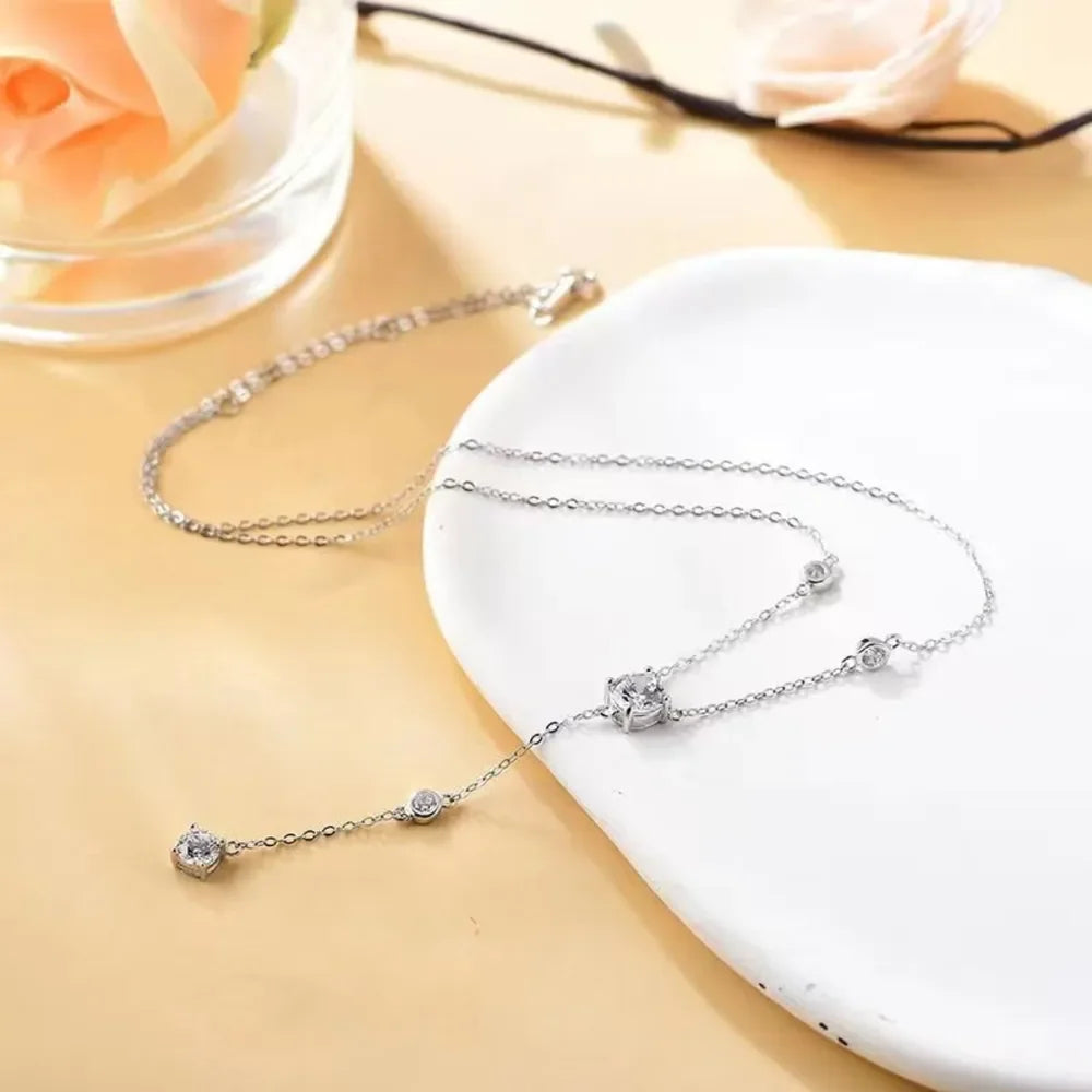 1.5 Carat Moissanite Sterling Silver Necklace Brilliance Velanci