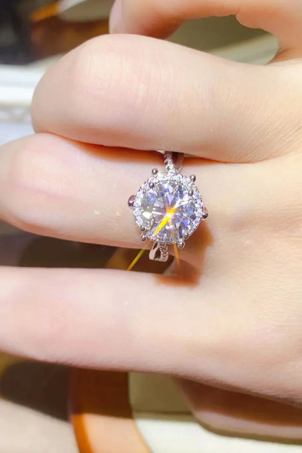 Ring Isabella - 2 Carat Moissanite Sterling Silver Women's Ring Velanci