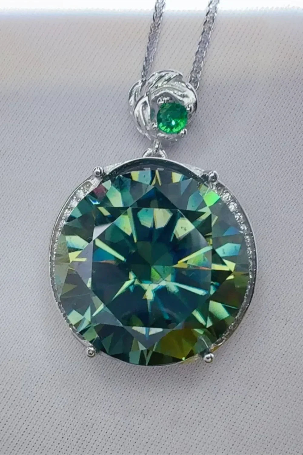 Moissanite Sterling Silver Pendant Necklace Everyday Wear Velanci