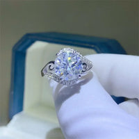 3 Carat Moissanite Sterling Ring Lucia - Coastal Sparkle Women's Ring Velanci