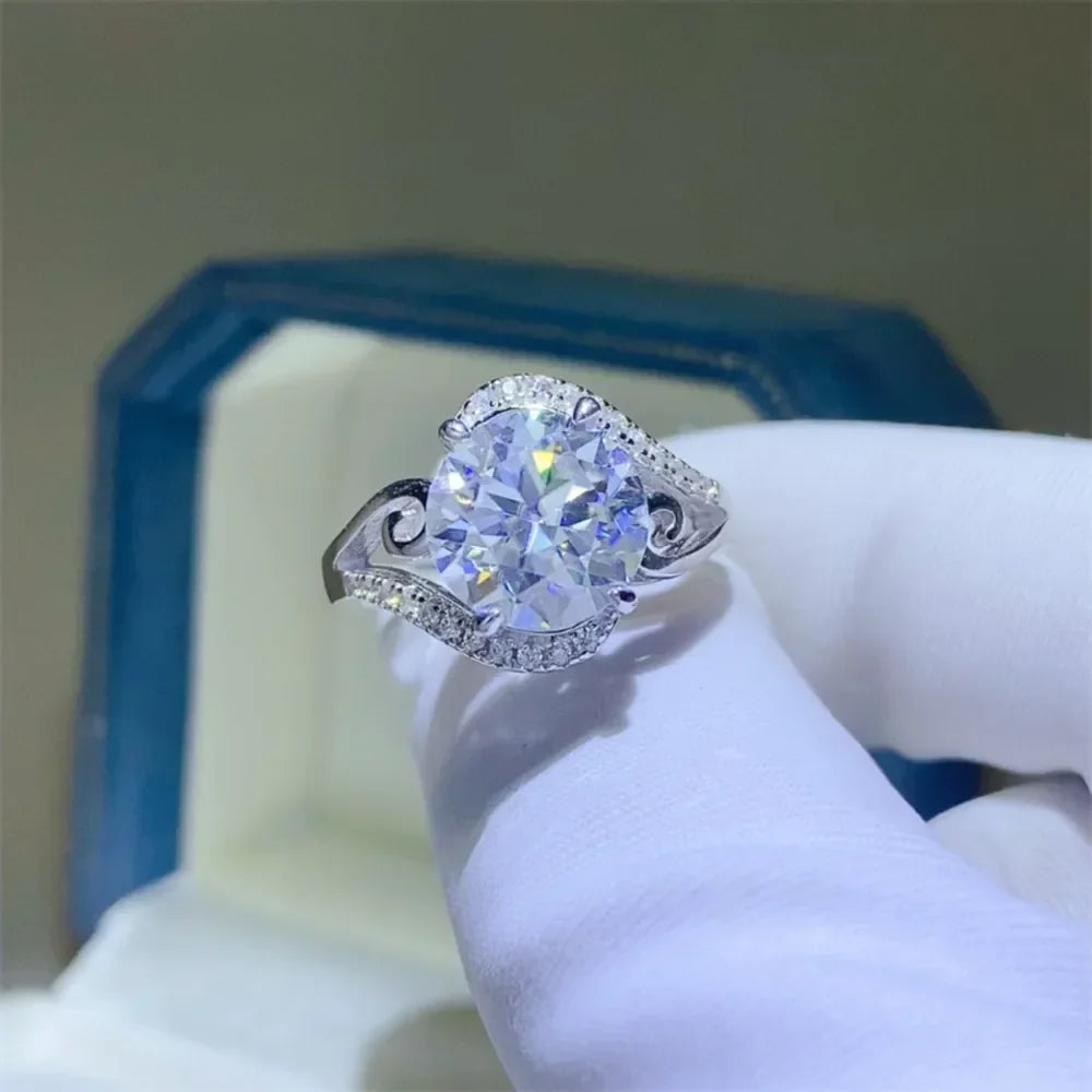 3 Carat Moissanite Sterling Ring Lucia - Coastal Sparkle Women's Ring Velanci