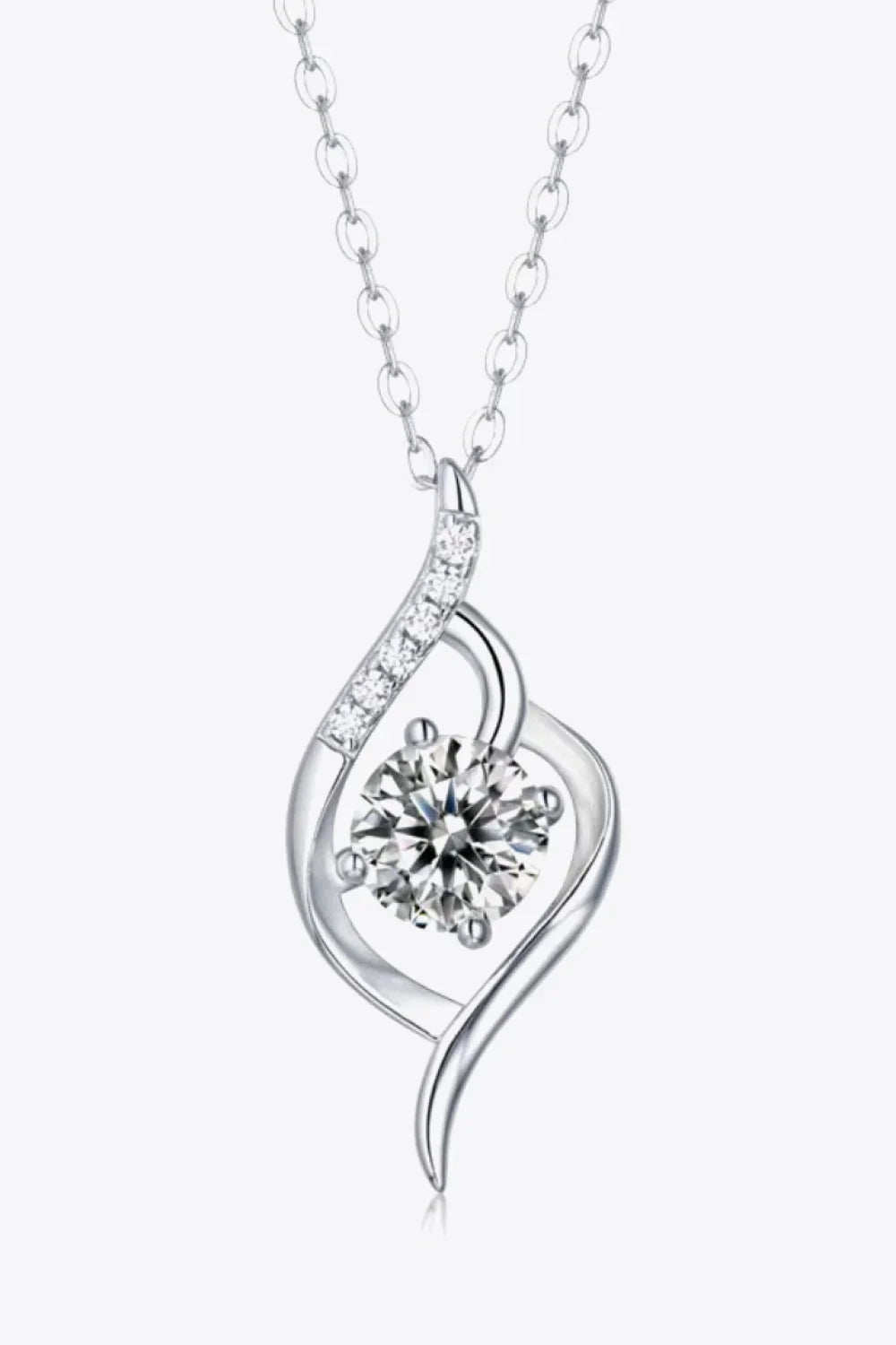 Platinum-Plated 1 Carat Moissanite Necklace - Subtle Shine Velanci