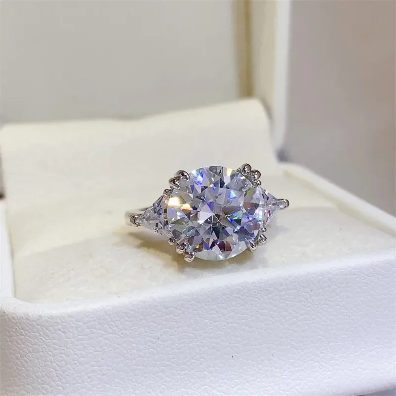 5 Carat Moissanite Sterling Silver Ring Lucia - Brilliance Women's Ring Velanci