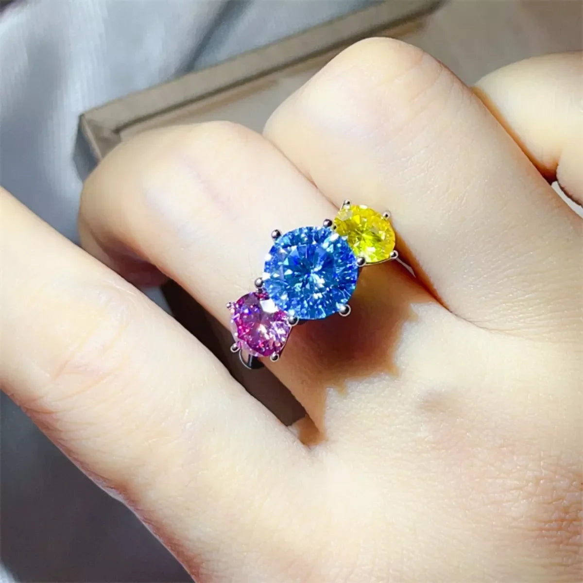 Moissanite Ring Giulia - 5 Carat Sterling Silver Shine Women's Ring Velanci