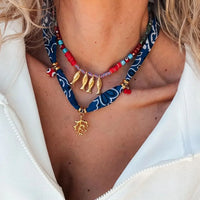 Coral And Fish Pendant Necklace - Gold Plated Coastal Charm Velanci