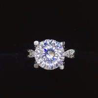 Moissanite Ring Giovanna - 2 Ct Platinum-Plated Silver Women's Ring Velanci