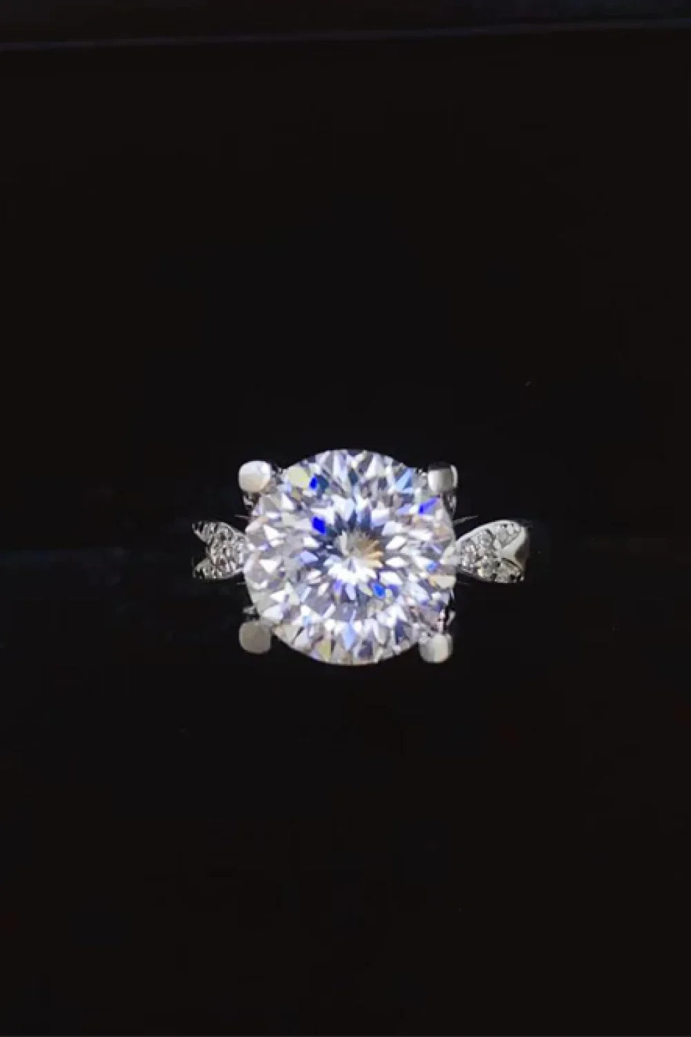 Moissanite Ring Giovanna - 2 Ct Platinum-Plated Silver Women's Ring Velanci