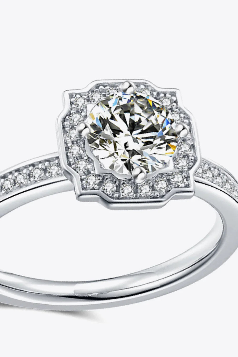 1 Carat Moissanite Ring Giulia - Halo Diamond Sparkle Women's Ring Velanci