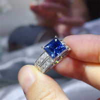 Ring Giulia - 3 Carat Moissanite Platinum-Plated Silver Women's Ring Velanci