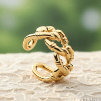 Open Ring Giulia - Adjustable 18K Gold-Plated Chain Link Women's Ring Velanci