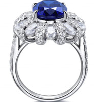Ring Alessia - 5 Carat Lab-Grown Sapphire Flower Gleam Women's Ring Velanci