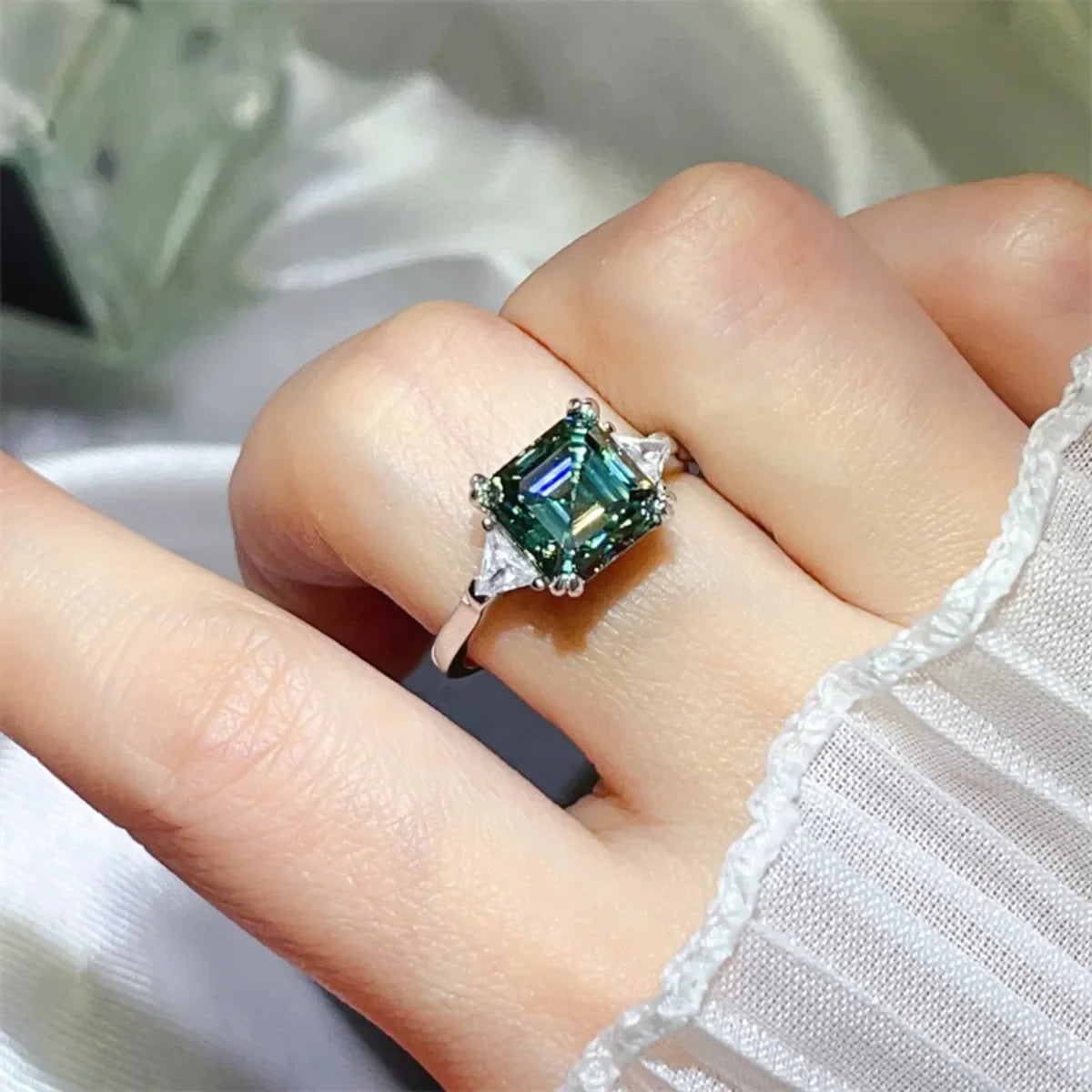 Moissanite Ring Alessia - 3ct Sterling Silver Shine Women's Ring Velanci