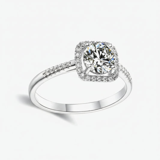 Ring Giovanna - 1 Carat Moissanite Gleaming Halo Sparkle Women's Ring Velanci