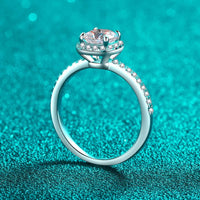 Minimalist Ring Giovanna - 1 Carat Moissanite Halo Silver Women's Ring Velanci