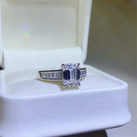 Moissanite Ring Giovanna - 3ct Sterling Silver Shine Women's Ring Velanci