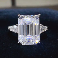 Moissanite Ring Alessia - Bold 10 Carat Silver Shine Halo Women's Ring Velanci