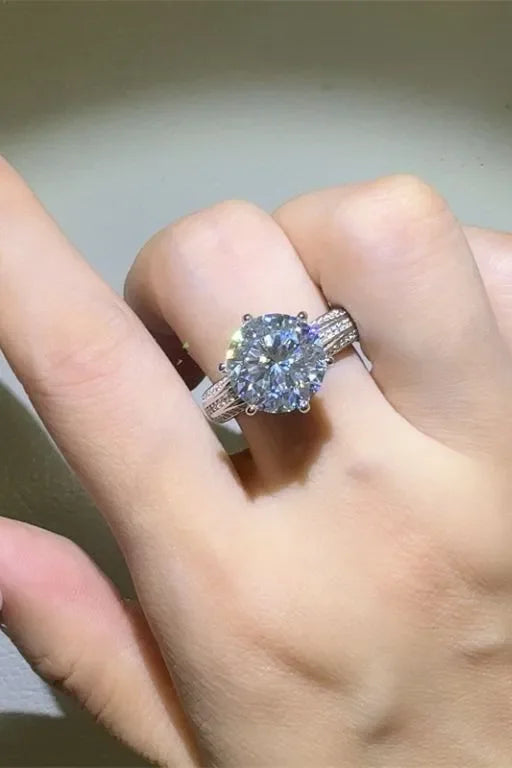 Sterling Silver Moissanite Ring Lucia - 5 Carat Brilliance Women's Ring Velanci