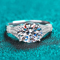 Ring Sofia - Sterling Silver 3 Carat Moissanite Minimalist Women's Ring Velanci