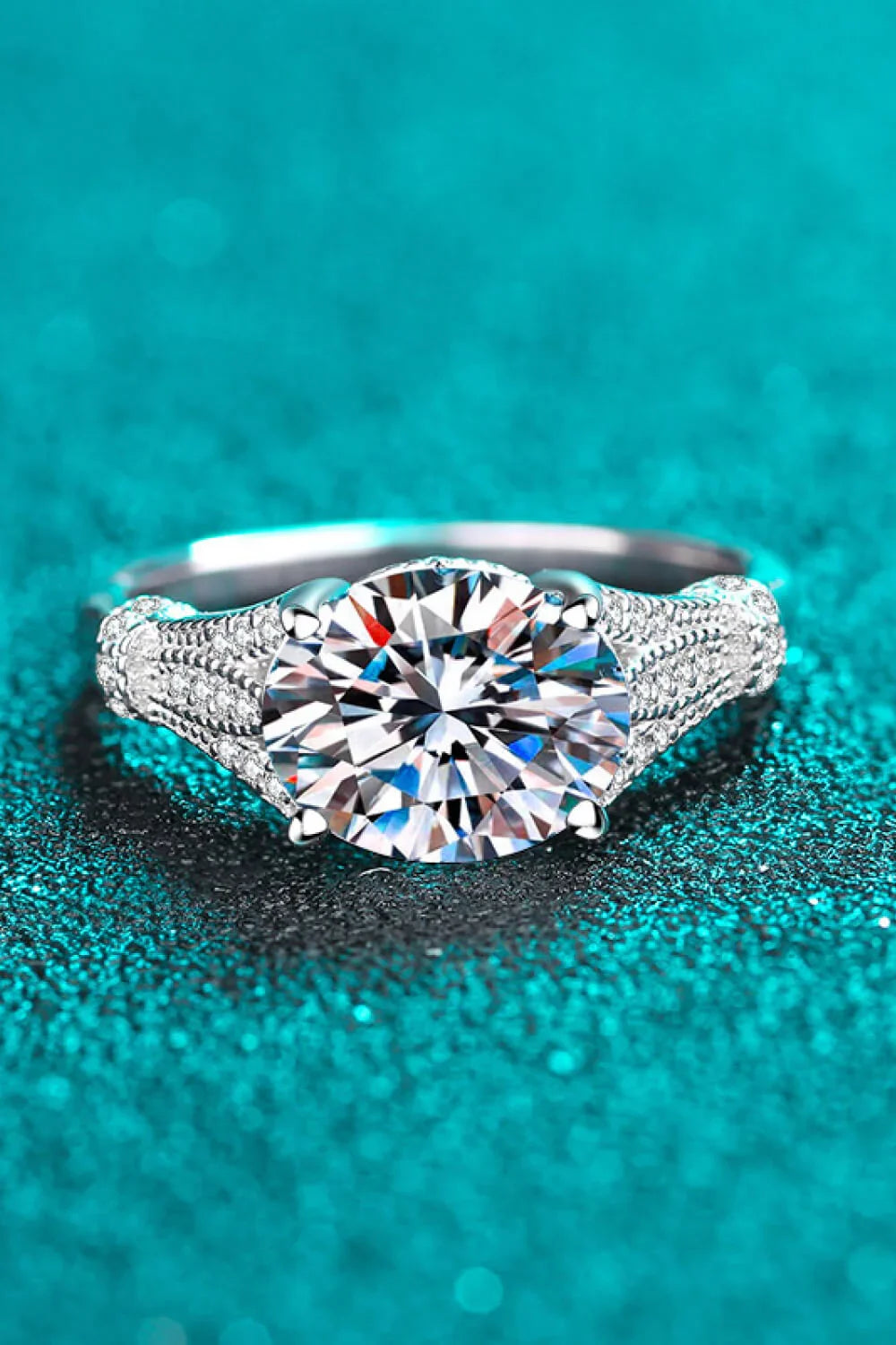 Ring Sofia - Sterling Silver 3 Carat Moissanite Minimalist Women's Ring Velanci