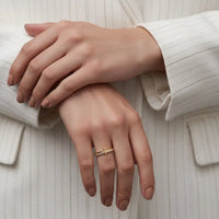 Sterling Silver Cross Ring Alessia - 18K Gold-Plated Velanci