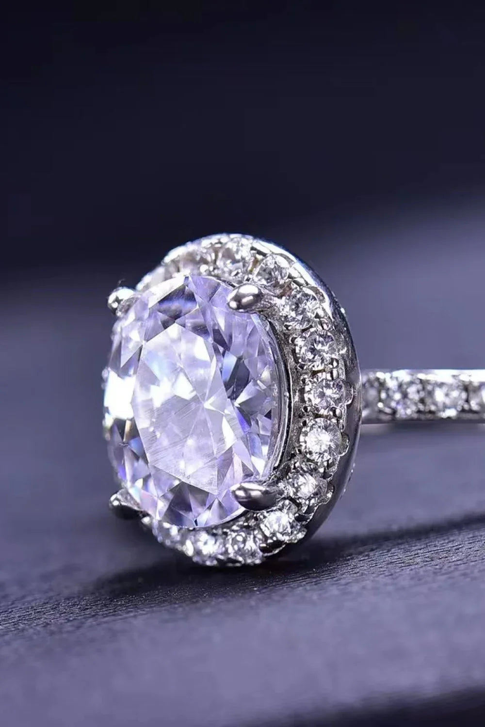 2 Carat Minimalist Moissanite Ring Alessia - Halo Shine Women's Ring Velanci